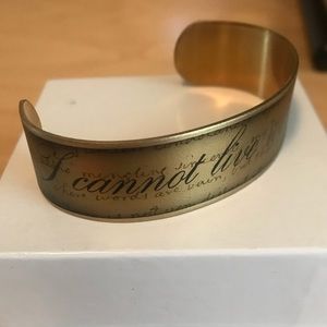 I Cannot Live Without Books Cuff Bracelet